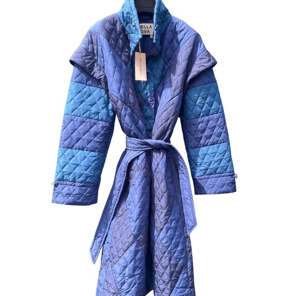 STELLA NOVA QUILTED PATCHWORK MAXI COAT | NWT